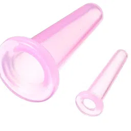 ACUPRESSUREMART Facial Cupping Set Silicone Suction Massage Cups Acupuncute Manual Therapy Face Massger, Transparent, Set of 2 Massager-picture-24