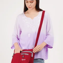 Maroon, Grey Women Sling Bag Stylish Multi-Pocket Crossbody Sling Bag For Women's and Girls-image-14