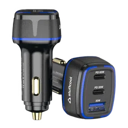 stuffcool Ultimus 115W Type A & Type C 3-Port Fast Charger (Adapter Only, Auto Detect IC, Black)-17