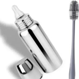 Baby feeding bottle ,BPA free,anti colic ,plastic free 250ml stainlesss steel - Steel-image-11