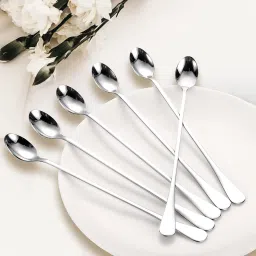 6 Piece Ice Soda Spoon, falooda Stainless Steel Stainless Steel Ice Tea Spoon, Serving Spoon Set-image-97
