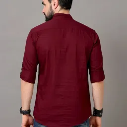 digimi Men Solid Cotton Blend Straight Kurta image 5