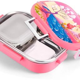 Snacky Kids Lunch Box | Stainless Steel | Sabzi Container & Steel Spoon 1 Containers Lunch Box-image-2