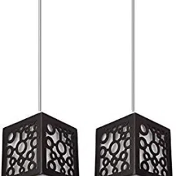 Square Wooden Ceiling Hanging Pendant Light Bulb Not Included Pendants Ceiling Lamp-18