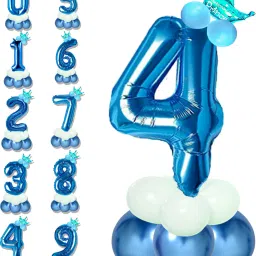 Solid Birthday/Anniversary Decoration Pastel Balloons,Crown,4 Number Foil Balloons Set Letter Balloon-image-35