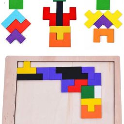 Montessori Intelligence Educational Toys Game Tetris Blocks Wooden Tetris Puzzle-image-68