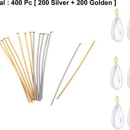crafts haveli Head Pin Silver Golden 400pc-picture-12