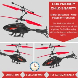 ktechnologies RC Helicopter with Safety Sensor, Gun Shape Black Remote, Gravity Sensor, image 5