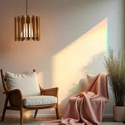 Octa Beige & Brown Solid Wood Single Hanging Light by Symplify-picture-16