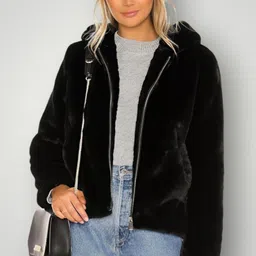 hoc Fur Solid Coat For Women-picture-26