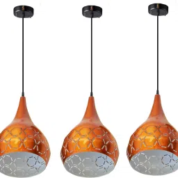Copper Hanging Light Set of 3 Pendants Ceiling Lamp-2