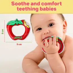 fiddlerz Apple Teether for Kids BPA Free Infant Teether Extra Mesh Soft New Born Baby Teether image 3