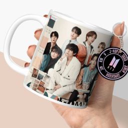 Bts Bts Cup Bts Keychain Bts Combo Gift For Girls Boys Friends (BTSCM3 28) Ceramic Coffee Mug-12