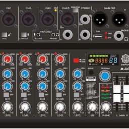 7 Channel Audio Mixer, BT,MP3&USB Support,88 DSP Effects,Type-C, Recording D-240 Analog Sound Mixer-14