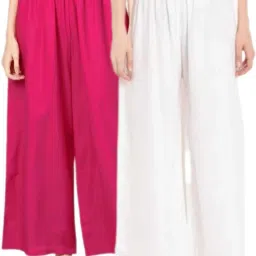 Pack of 2 Women Relaxed Multicolor Viscose Rayon Trousers-image-43