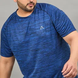 Men Solid Round Neck Polyester Blue T-Shirt-image-17