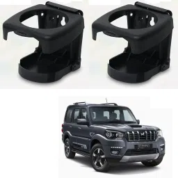 BLACK DRINK HOLDER SET OF 2 PCS COMPATIBILE WITH SCORPIO CLASSIC Car Bottle Holder-16