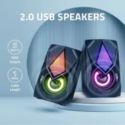 JAXTER JX-NEW CS601 6W Dual Channel Multimedia Speaker System for Laptops & Desktops 6 W Laptop/Desktop Speaker image 3