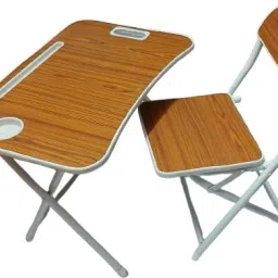 Foldable Wooden Finish Study Table and Chair Set for Kids & Adultswith Brown Foldable Wooden Inversion Table-image-41