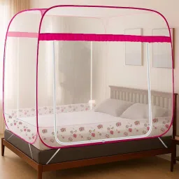 Polyester Adults Washable with 3 Side Zipper Doors & Mobile Pocket Supreme King Size Mosquito Net-image-91