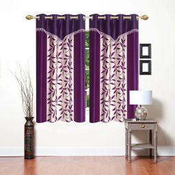 152 cm (5 ft) Polyester Semi Transparent Window Curtain (Pack Of 2)-image-9