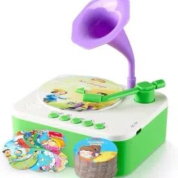 Kids Gramophone with 95 Cards, Children's Phonograph Story Music Player-image-15