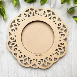 Wooden MDF Pooja Thali Platter Abstract Design Wooden Cut-outs-image-16