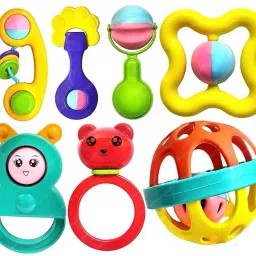 7 Pcs Rattle Set Toys for New Born,Safe Non Toxic, high Quality Toys Rattle Rattle-0