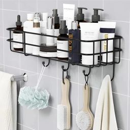 Wall Mounted Storage Organizer for bathroom/living Hall Iron Wall Shelf-image-12