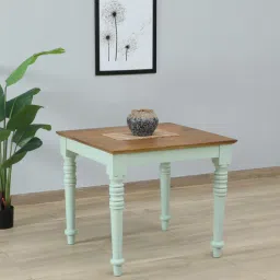 mudramark from pepperfry Joaquin Mango Wood 4 Seater Dining Table In Canary Green Finish-picture-36