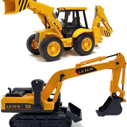 deoxy Plastic 2 in 1 JCB Construction Vehicle, Excavator Building Vehicles toys-picture-1