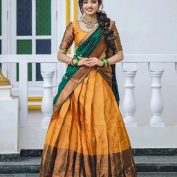 Solid Semi Stitched Lehenga Choli-image-2