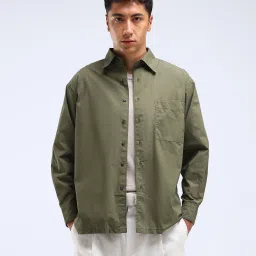 Men Regular Fit Solid Spread Collar Casual Shirt-image-52