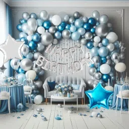 Solid Happy Birthday Balloon Combo Decoration kit HBD Foil Balloon and star Balloon-image-87