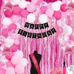 pink birthday decorations items kit comb for girls festive-image-5
