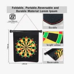 sopali Dart Board Double Side By one short Magnetic Dart game 43 cm Dart Board image 2