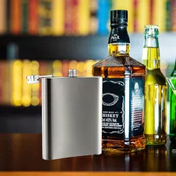 Hip Flask 1112 Silver With Funnel Men - Liquor 8oz Wine Whiskey Alcoholic Stainless Steel Hip Flask-image-25