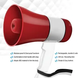 Handheld Megaphone with Siren, Microphone & Rechargeable for Outdoor EventsB462 Handheld Megaphone with Siren, Microphone & Rechargeable for Outdoor EventsX462 Outdoor PA System-24