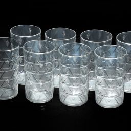 (Pack of 8) Clear Prism With Morpicch Designe Shape Water Glasses Juice Glass Set For Kitchen Glass Set Glass Set Water/Juice Glass-image-95