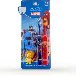 Marvel Toothbrush Set | Captain America & Iron Man | 2 Brushes + 2 Erasers Free Extra Soft Toothbrush-image-36