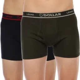 Pack of 2 Dollar Lehar Mens Combed Cotton Trunk - Pack of 2 - Actual Colour May Vary Solid Men Trunk-image-2