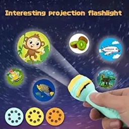 lariox 6 Slides 48 Patterns Mini Projector Torch Toy Slide Flashlight Torch 8 W 15 cm Tube Light image 2
