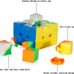d eternal High Speed Cube Combo Set of 3x3 Stickerless with Cube Stand Lube & Pouch Bag image 4
