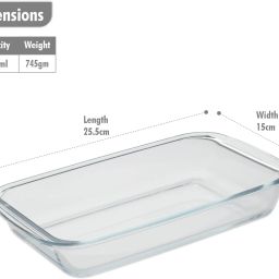 Borosilicate Glass Rectangular Dish Crystal clarity 1L Tray-image-6