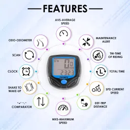 adonyx 14 Function Waterproof Bicycle Computer Odometer Speedometer Wired Cyclocomputer image 3