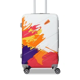 Polo Class White & Orange Printed Trolley Bag-28 Inch-image-93