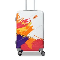 Polo Class Orange & White Printed 20 Inch Trolley Bag-15