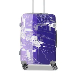 Polo Class Blue & White Printed Hard-Sided Medium Trolley Suitcase-image-97
