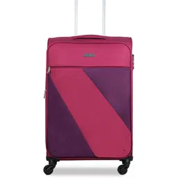 CARRIALL  Red & Purple Color-Blocked Trolley Bag-37