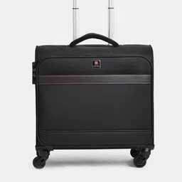 SWISS MILITARY Textured 360 Degree Rotation Soft Sided Overnighter Trolley Bag - 31 L-2
